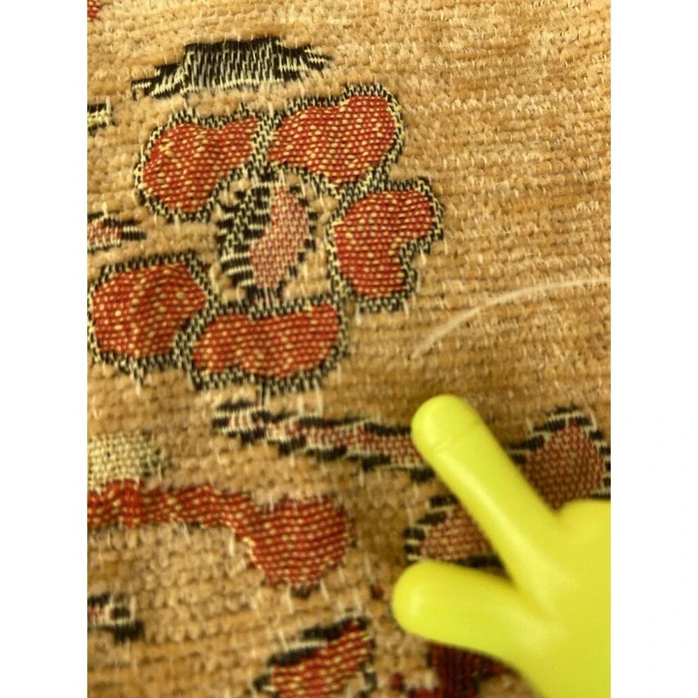 Vtg Hand Woven Lebanese Mat Tapestry Tablecloth Square Jacquard Woven Fringe